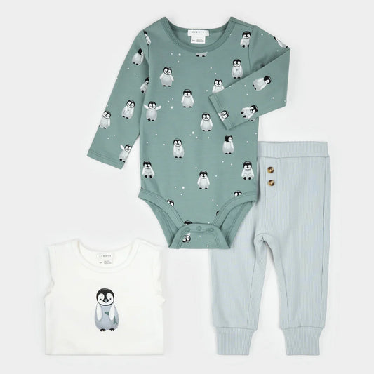 Ensemble nouveau-né 3 pièces bébé pingouin