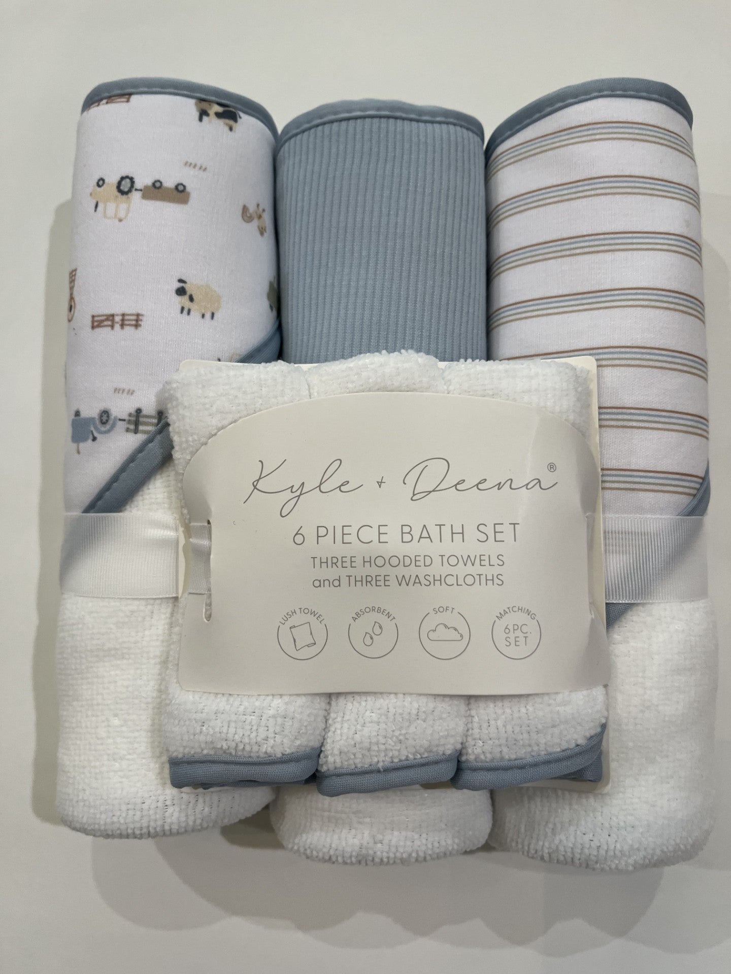 Ensemble de bain 6 pièces-(Bleu) ou (vieux Rose)