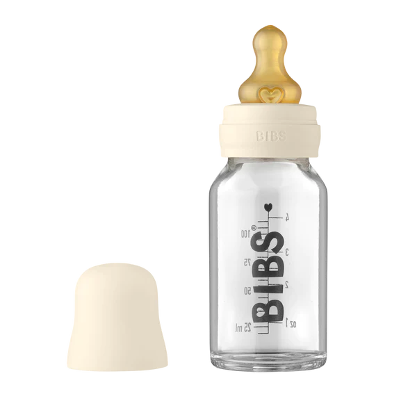 Biberon en vitre BIBS tétine Latex - Ivory