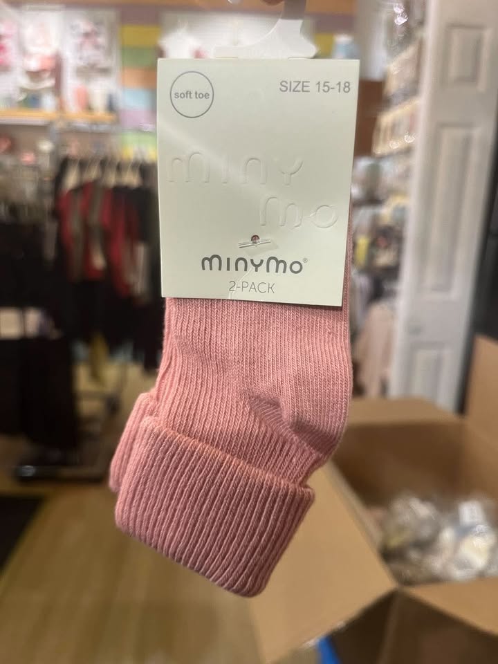 CHAUSSETTE BÉBÉ À CÔTES AVEC ABS (PAQUET DE 2)