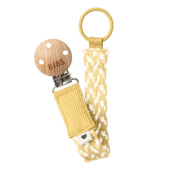 Attache-suces BIBS Jaune "Paci Braid"