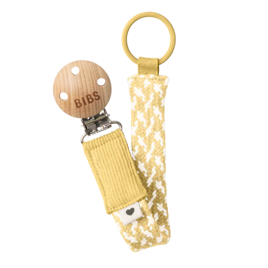 Attache-suces BIBS Jaune "Paci Braid"