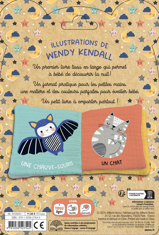 Mon premier livre tissu en lange - Bonne nuit