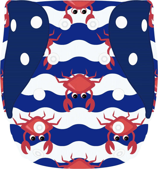ELF ∣ Couche lavable ∣ taille NOUVEAU-NÉ (8-20 lb) ∣ Craby Crabe