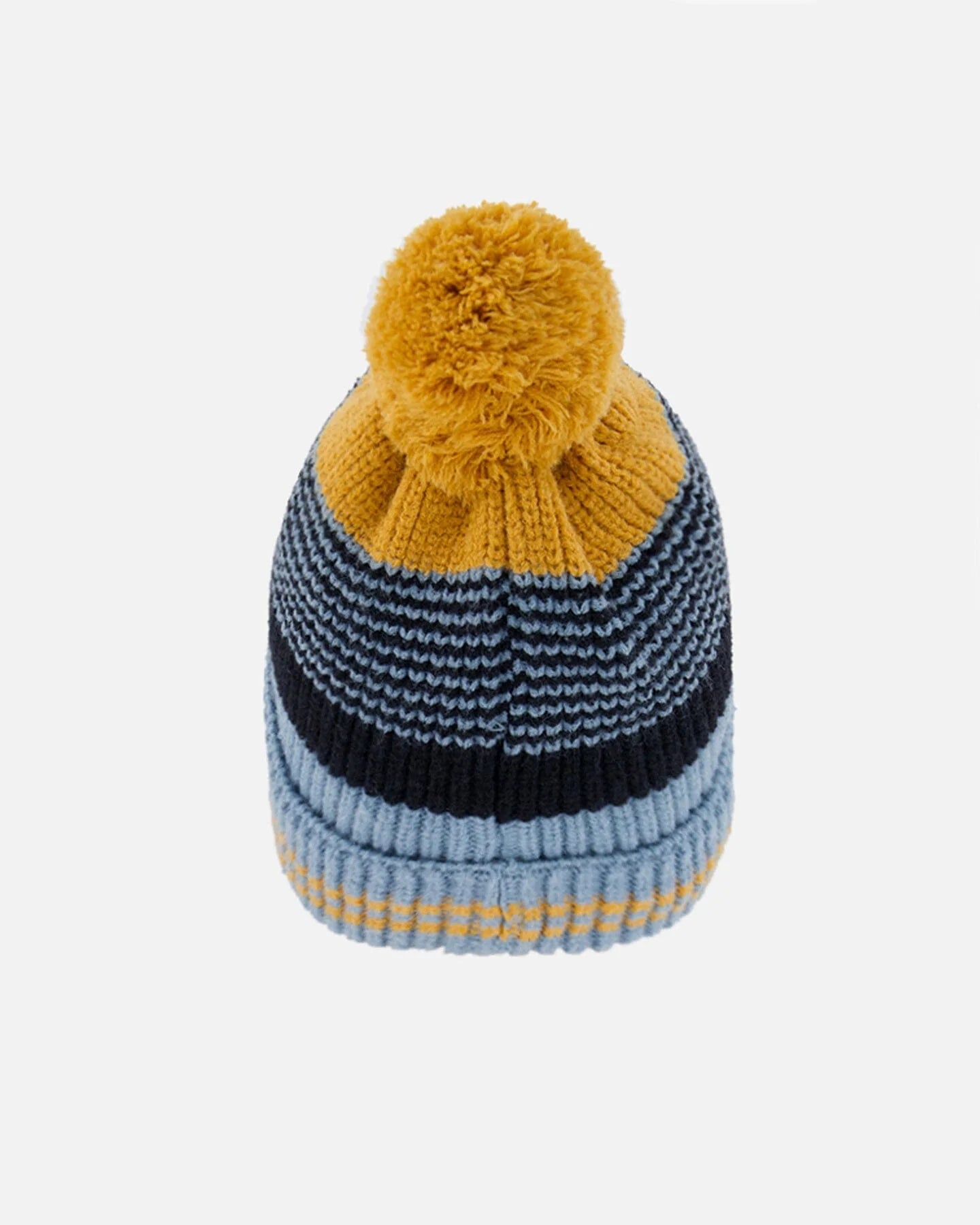 Tuque en tricot bleu rayé