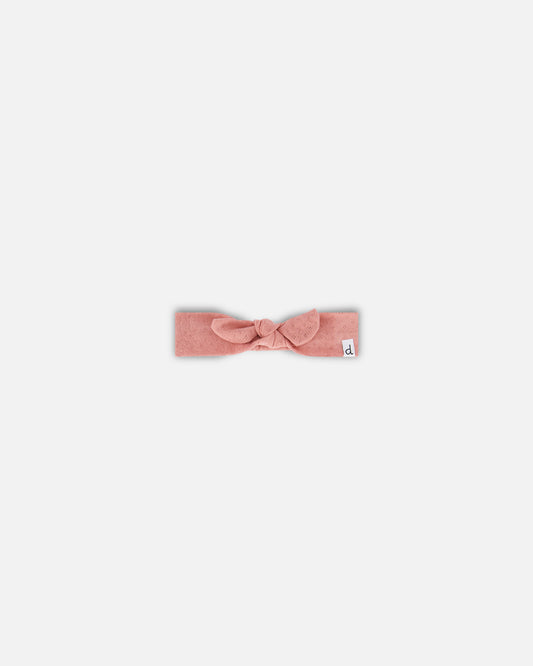 Bandeau en pointelle rose antique en coton biologique