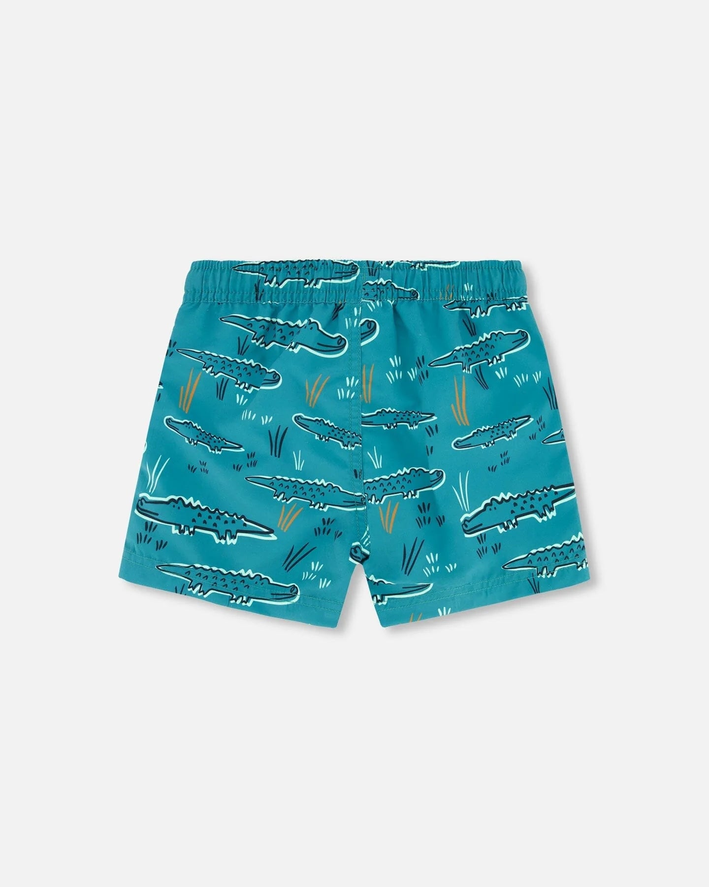 Short Maillot De Bain Mi-Cuisse Vert Imprimé De Crocodiles