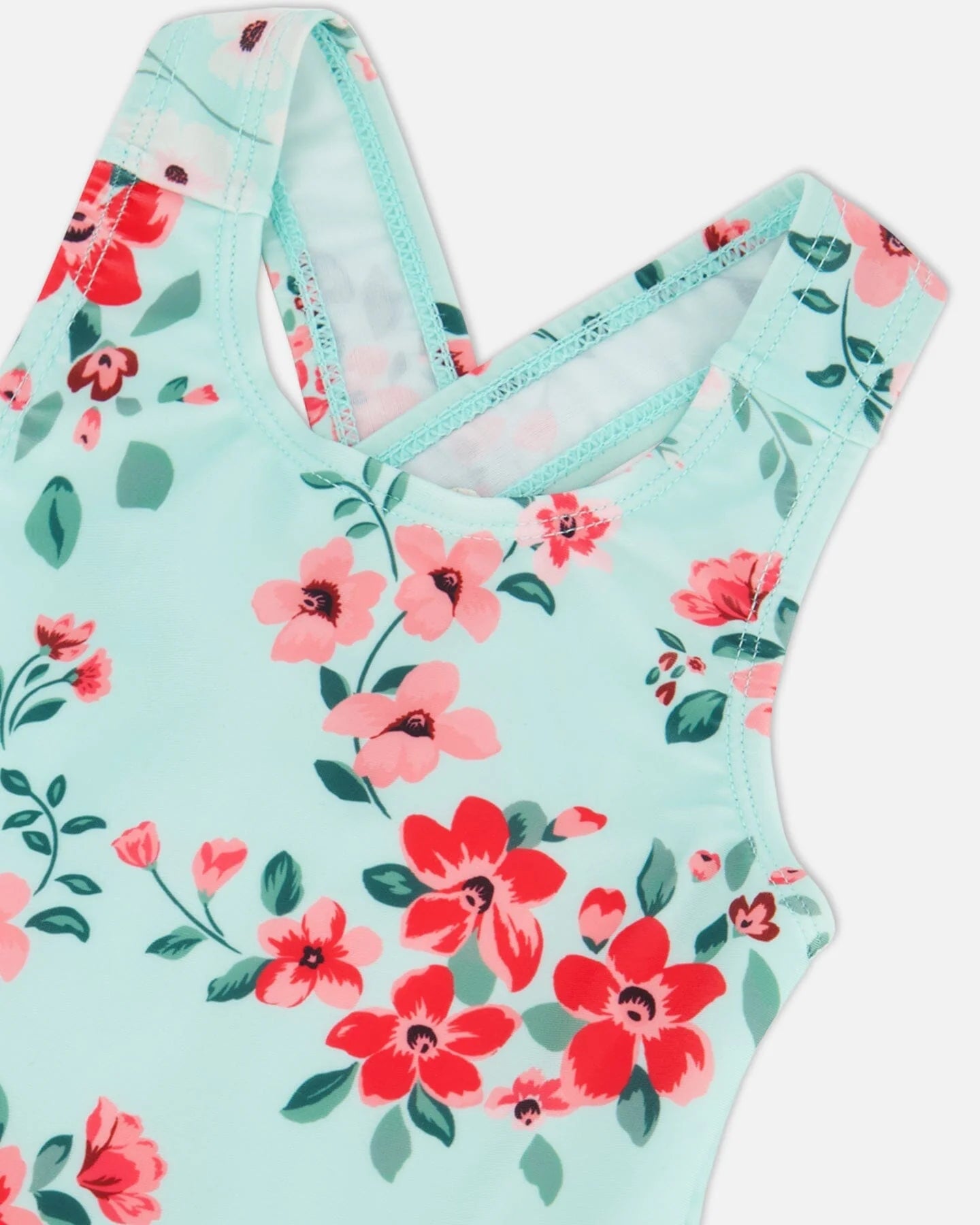 Maillot De Bain Bleu Clair Imprimé De Fleurs