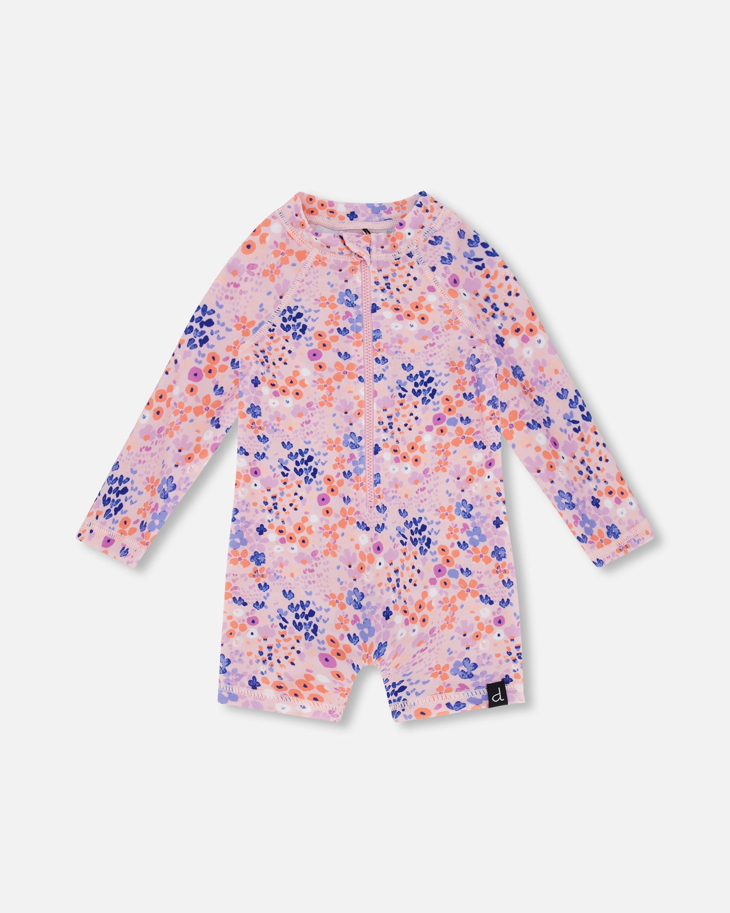 Rashguard Une-Pièce À Manches Longues Lavande Avec Imprimé De Fleurs Des Champs