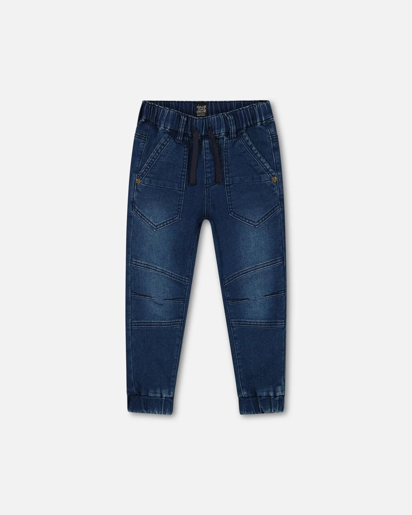 Pantalon Coupe Jogger En Denim Extensible Marine