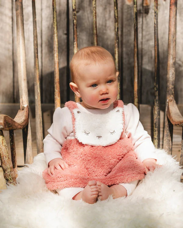Ensemble robe bi-matière et legging vieux rose