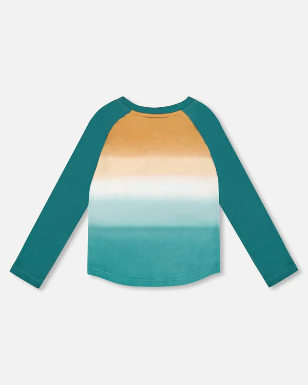 T-shirt à manches raglan en jersey de coton biologique vert gris foncé