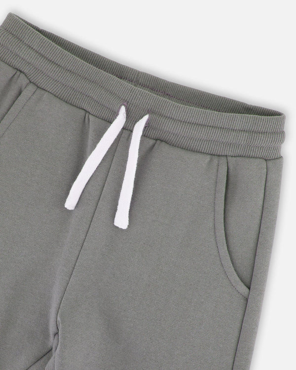 Pantalon de jogging en molleton avec poches cargo vert gris foncé