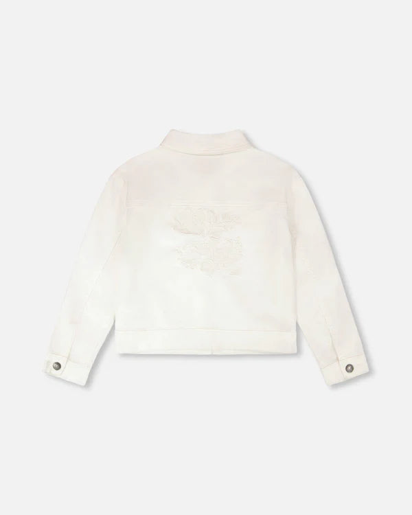 Veste en denim blanc avec broderies