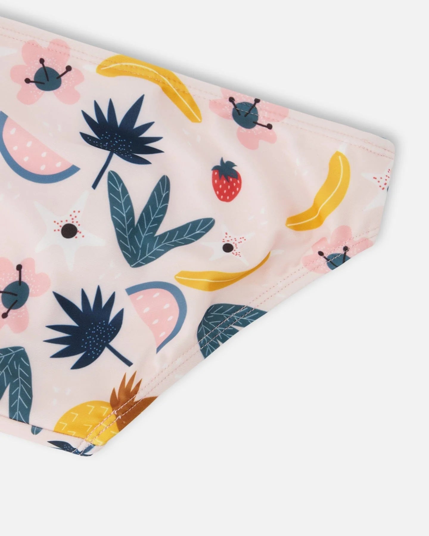 Maillot de bain deux-pièces rose imprimé fruits