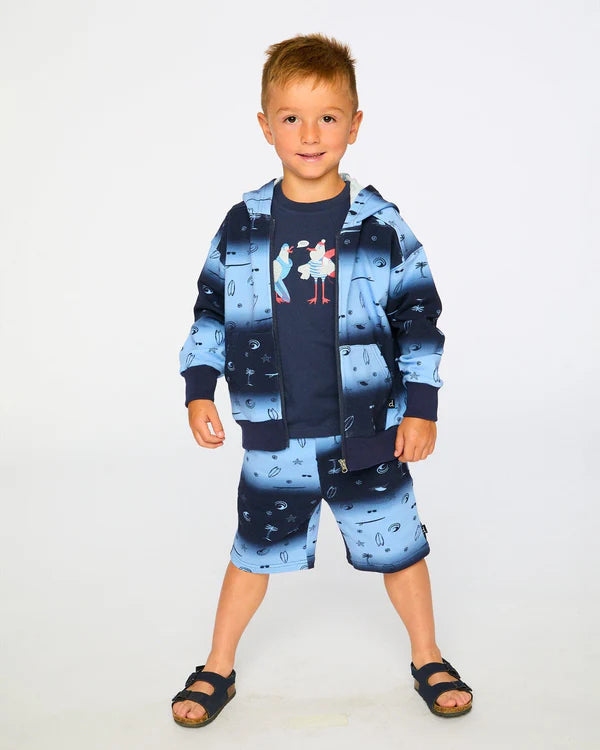 Short en molleton dégradé bleu