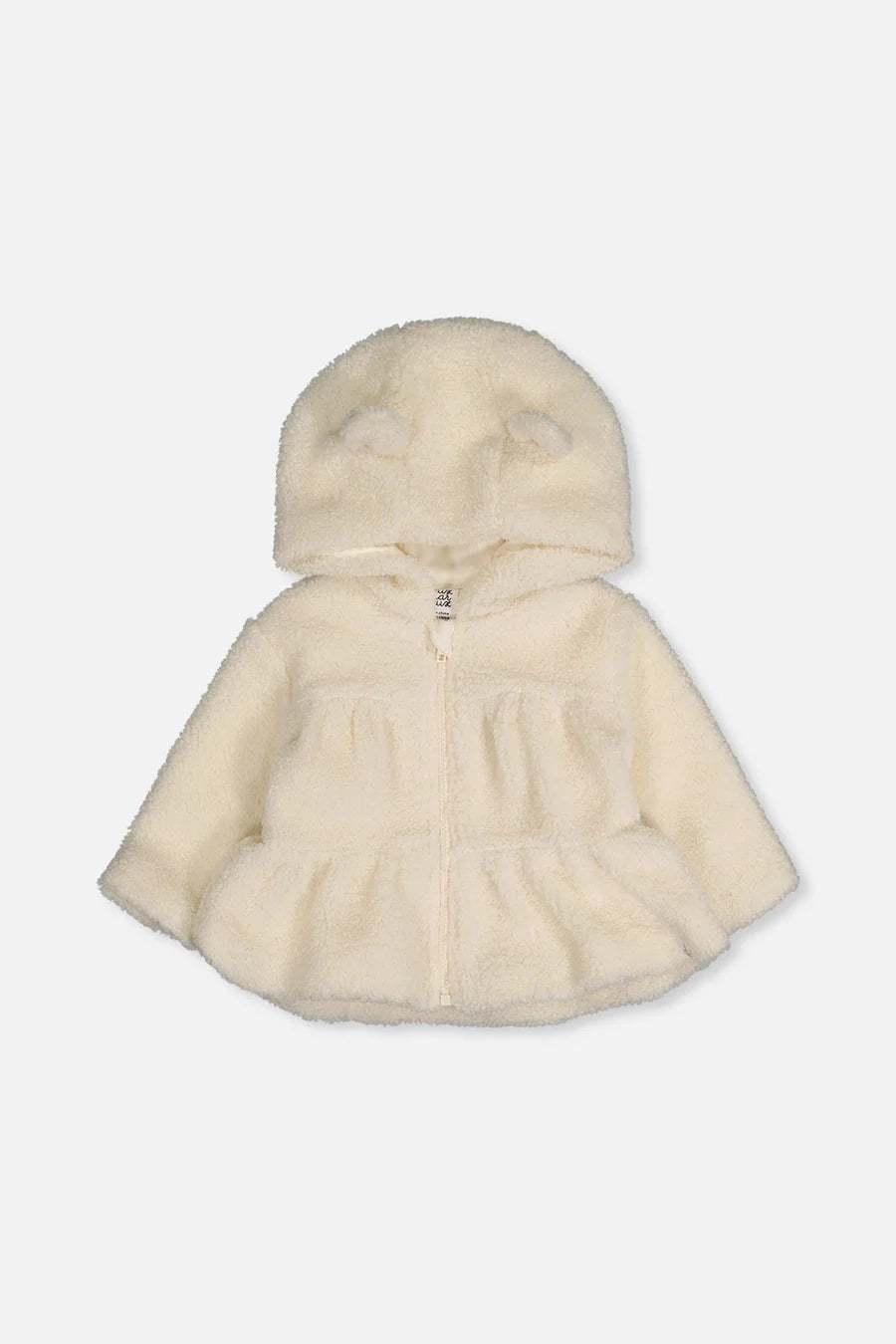 Veste zippée en sherpa blanc cassé