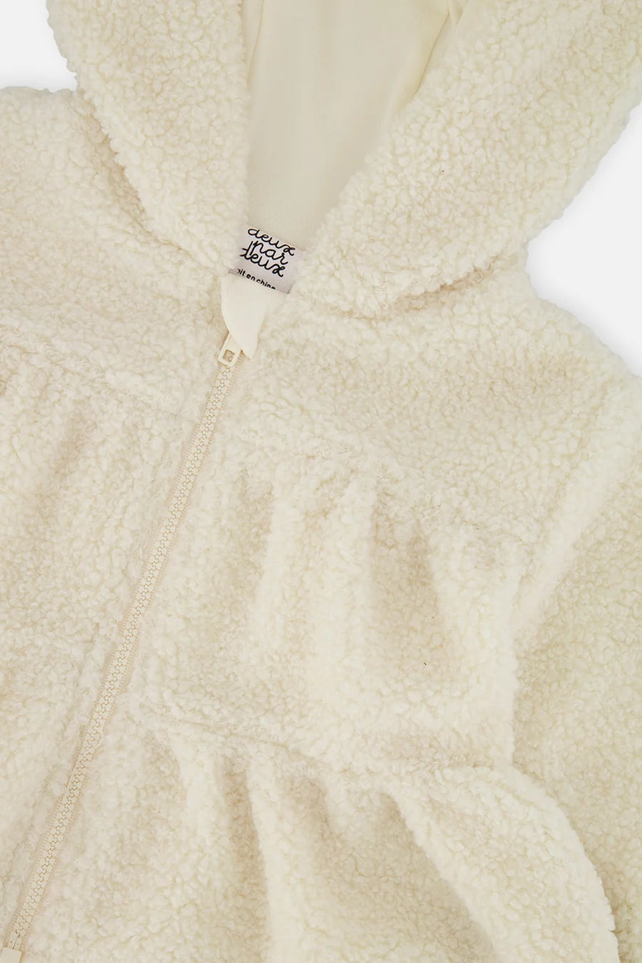 Veste zippée en sherpa blanc cassé