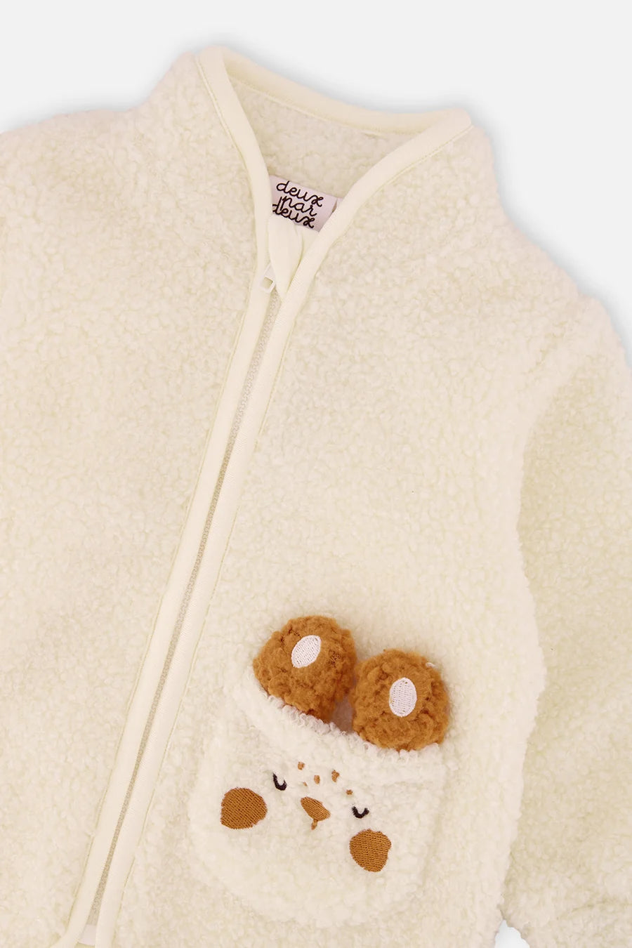 Veste en sherpa blanc cassé