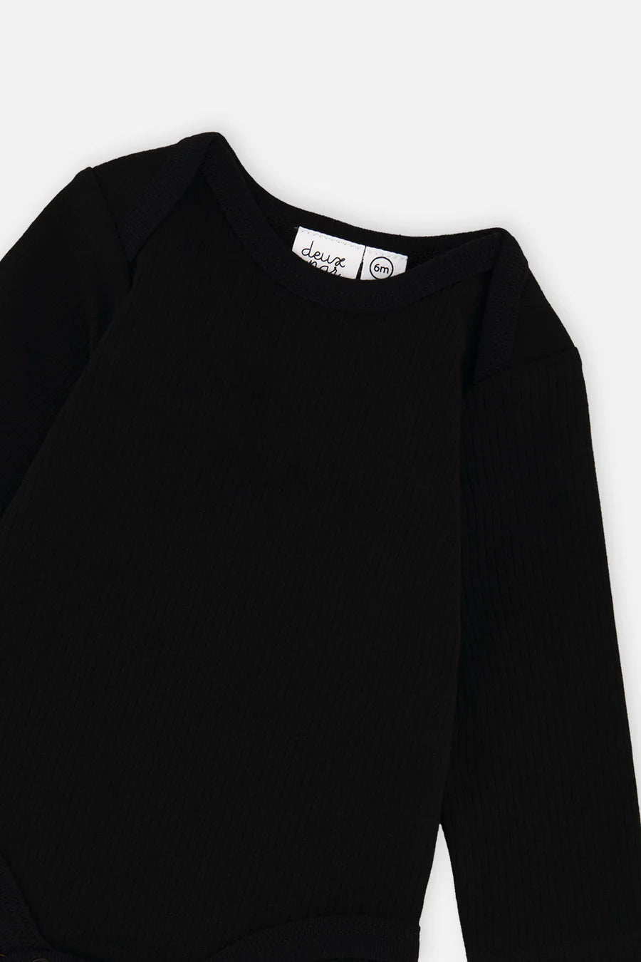 Ensemble cache-couche et salopette noir et brun en coton biologique
