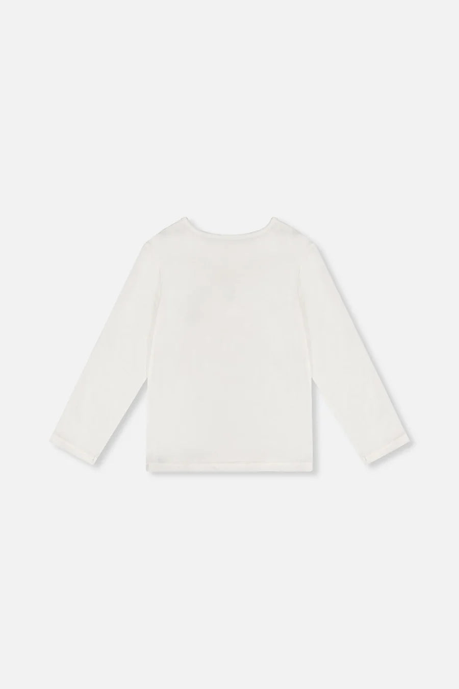 T-shirt fraise manches longues blanc cassé en coton biologique