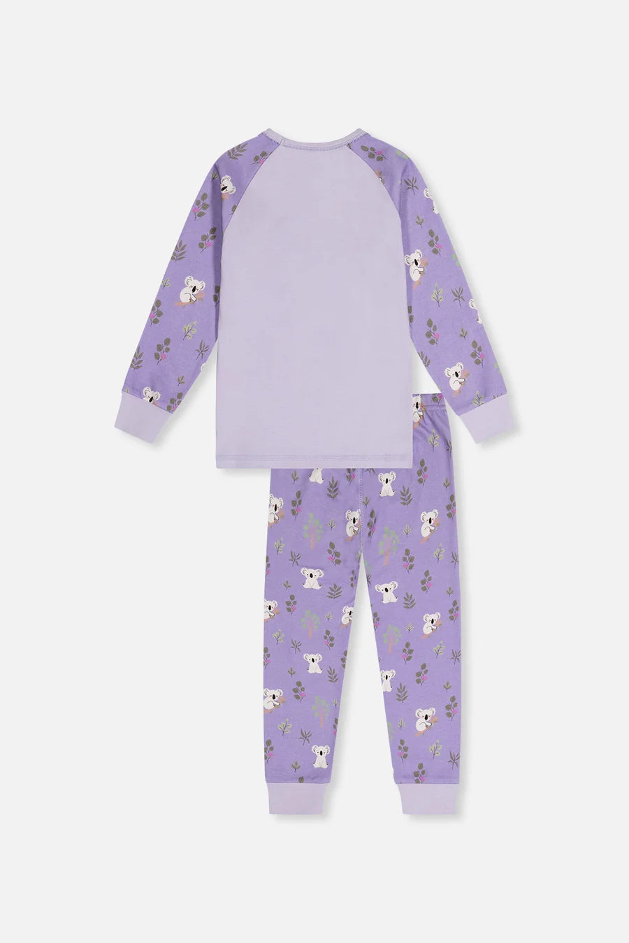 Pyjama deux pièces en coton biologique violet imprimé koalas