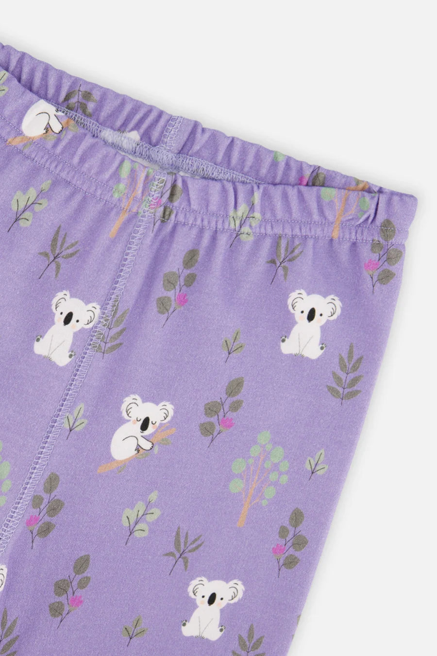 Pyjama deux pièces en coton biologique violet imprimé koalas