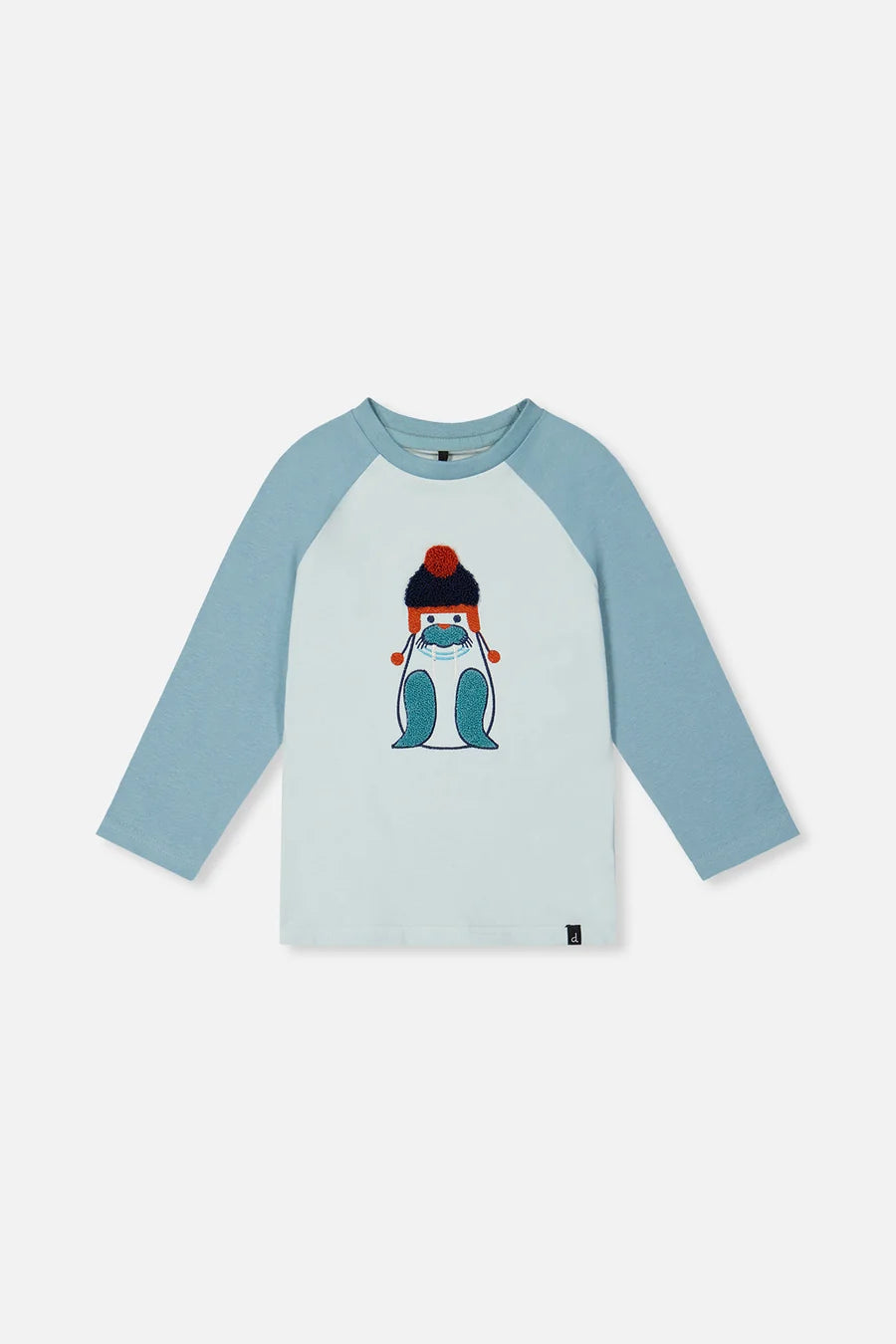 T-shirt raglan à manches longues en coton biologique turquoise très pâle