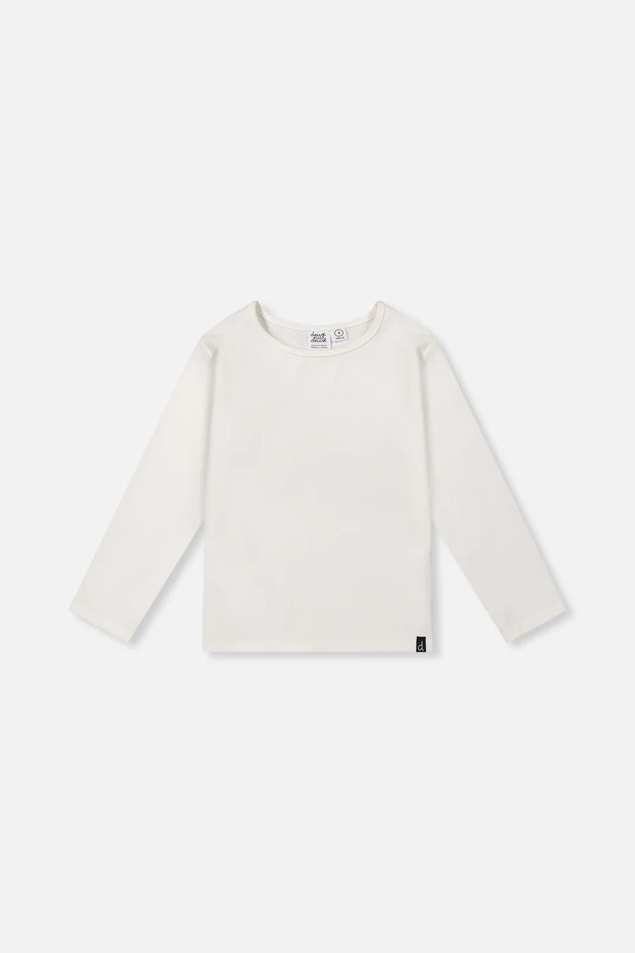 Haut col rond en rib doux blanc cassé