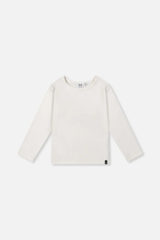 Haut col rond en rib doux blanc cassé