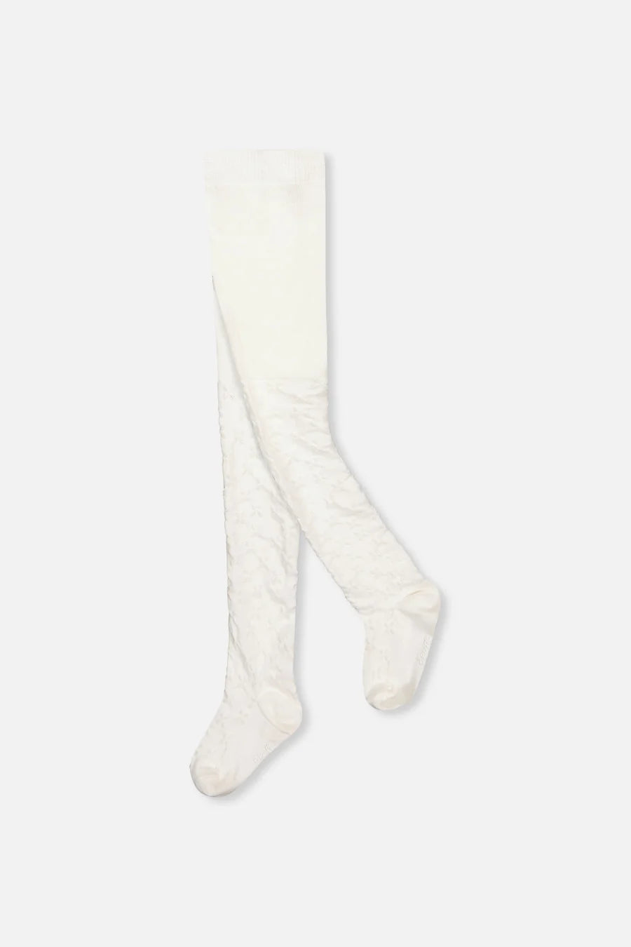 Collants en tricot texturé blanc cassé