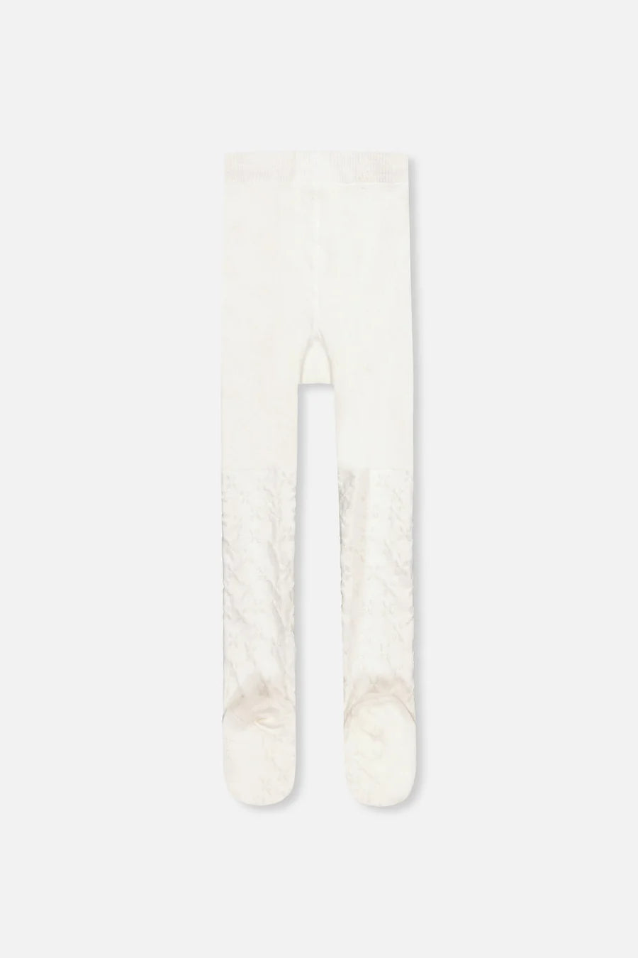 Collants en tricot texturé blanc cassé