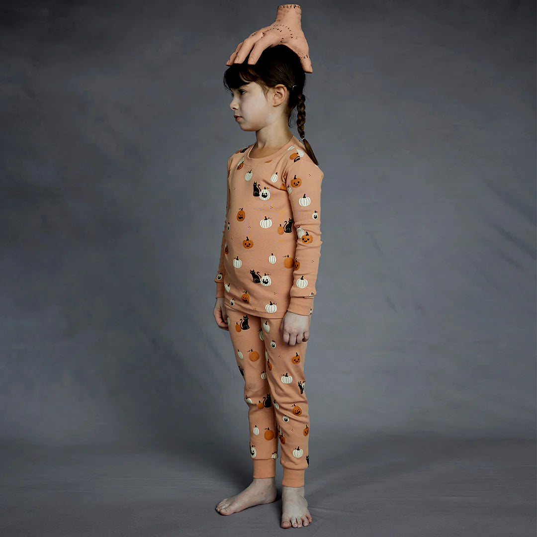 Ensemble pyjama fleur de pommier à imprimé de citrouilles