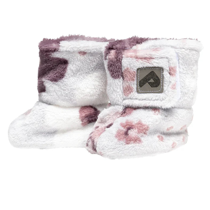 Pantoufles en peluche double épaisseur - Orignaux / Pensée