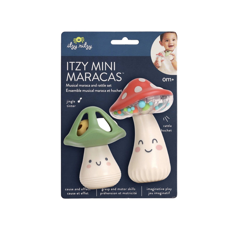 Ensemble musical maraca et hochet et forme de champignon