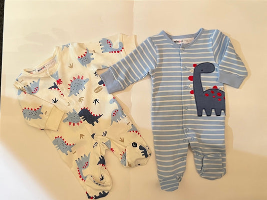Kit de 2 pyjamas a bouton pressions pour Garçon avec Dino