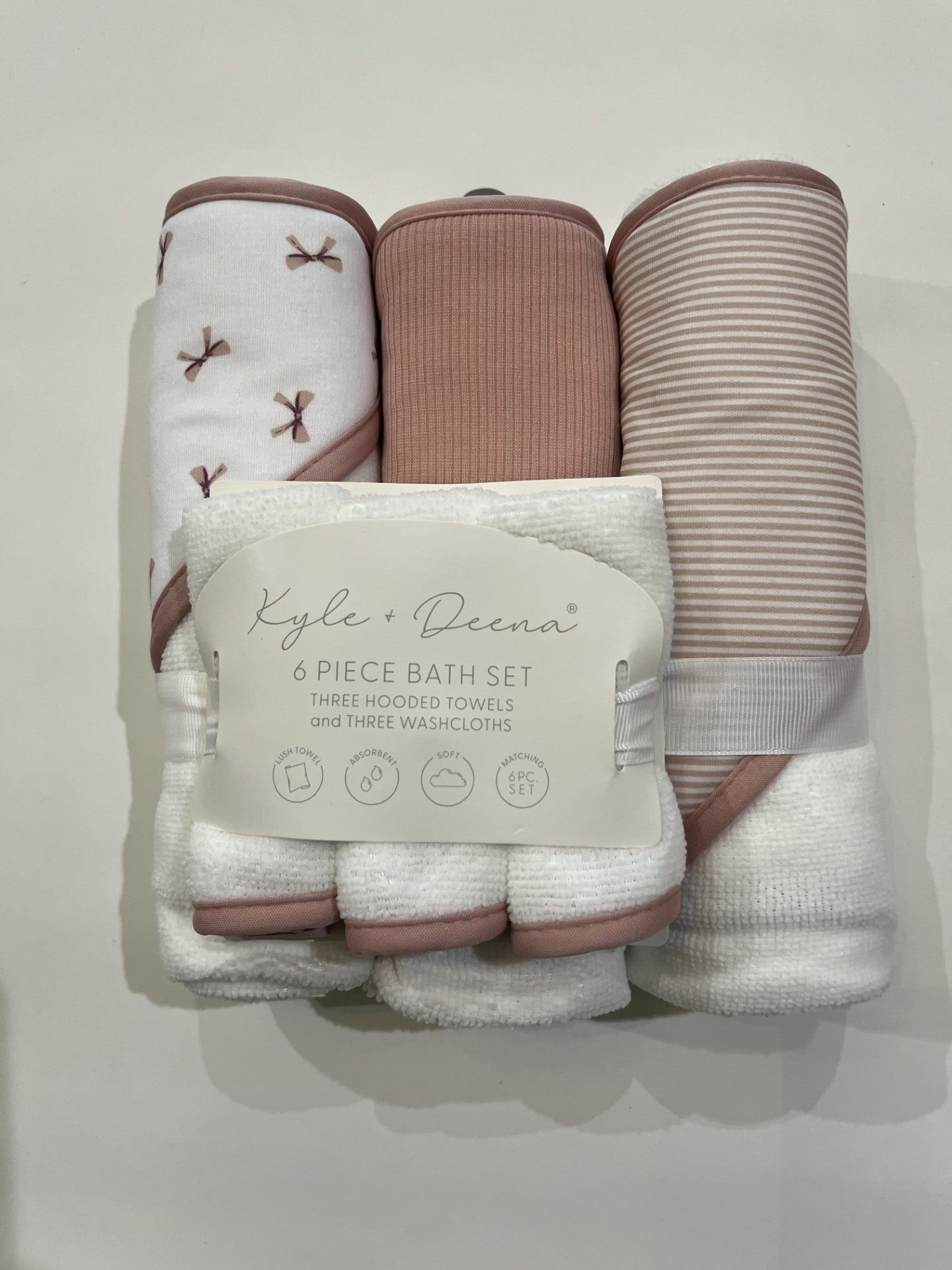 Ensemble de bain 6 pièces-(Bleu) ou (vieux Rose)