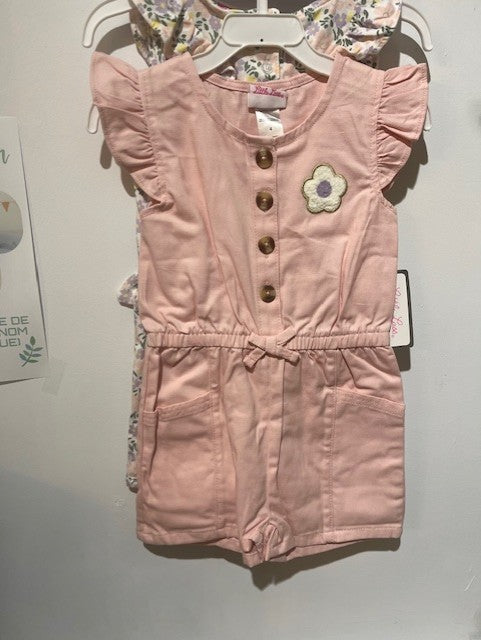 Ensemble de 2 jumpers manche courte rose avec fleurs