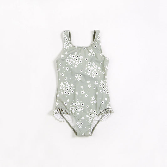 Maillot de bain sauge à imprimé floral