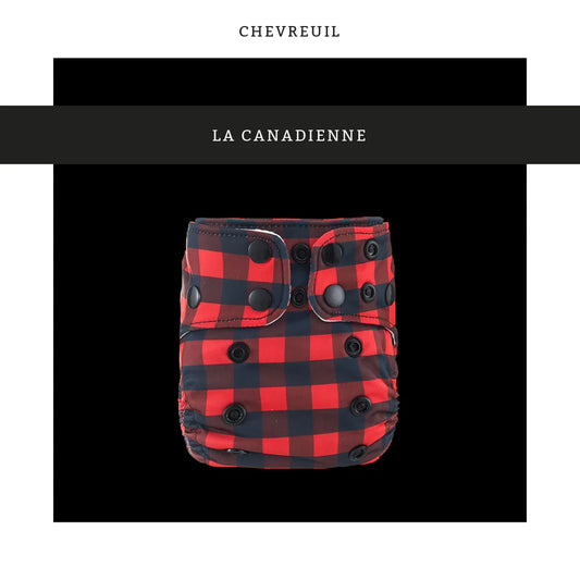 Chevreuil | Couche lavable Tout en Un | taille NOUVEAU-NÉ | La Canadienne
