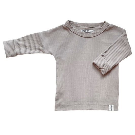 PULL ÉVOLUTIF BÉBÉS ET ENFANTS EN BAMBOU-TAUPE