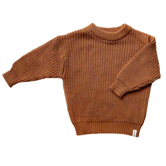 PULL ÉVOLUTIF BÉBÉS ET ENFANTS EN TRICOT-ROUILLE