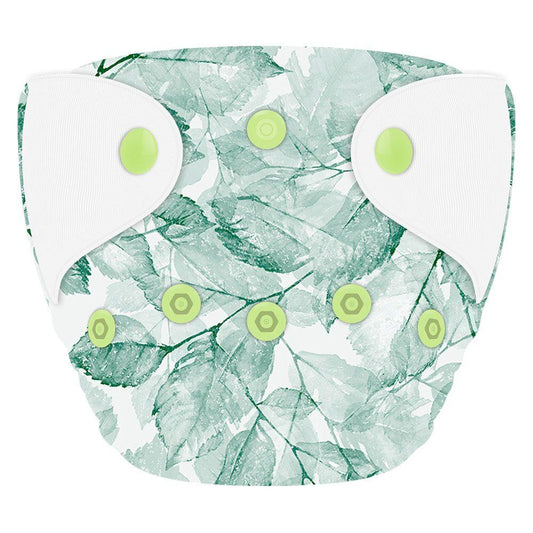 ELF ∣ Couche lavable ∣ taille NOUVEAU-NÉ (5-14 lb) ∣ Feuilles d'été